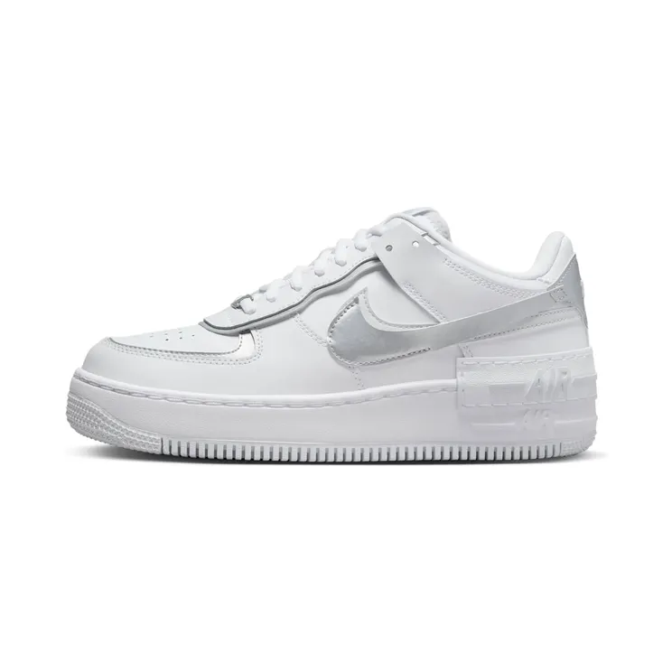 Nike Air Force 1 Shadow “White / Pure Platinum / Blackened Blue / Metallic Silver” (CI0919-119)