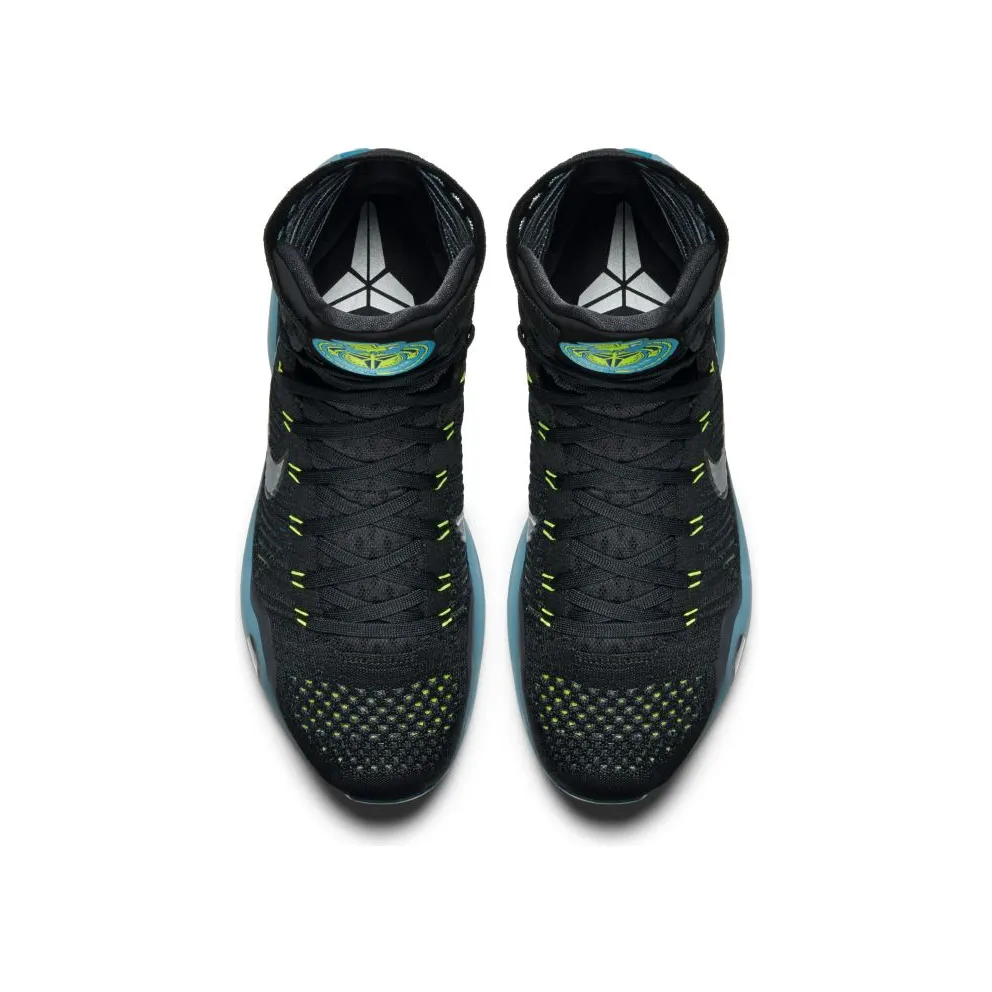 Nike Kobe 10 Elite Commander Black/Metallic Silver-Blue Lagoon-Volt (718763-004)