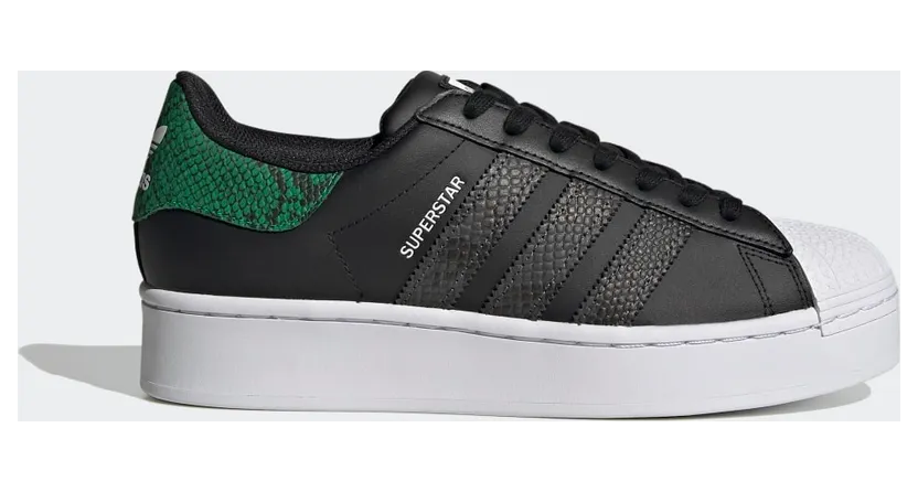 adidas Superstar Bold Schuh Core Black / Grey Six / Green (FW3697)