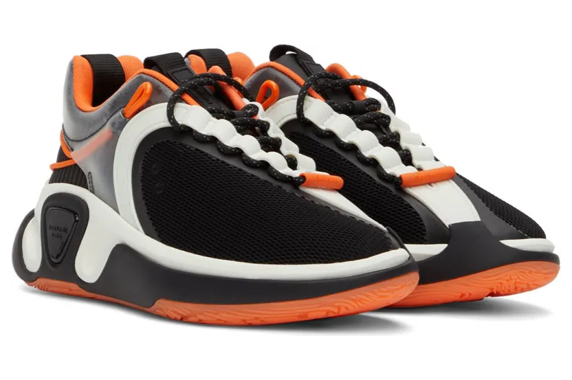 Balmain Black & Orange B-Runner Sneakers (XM1VI261TRBY) (4)