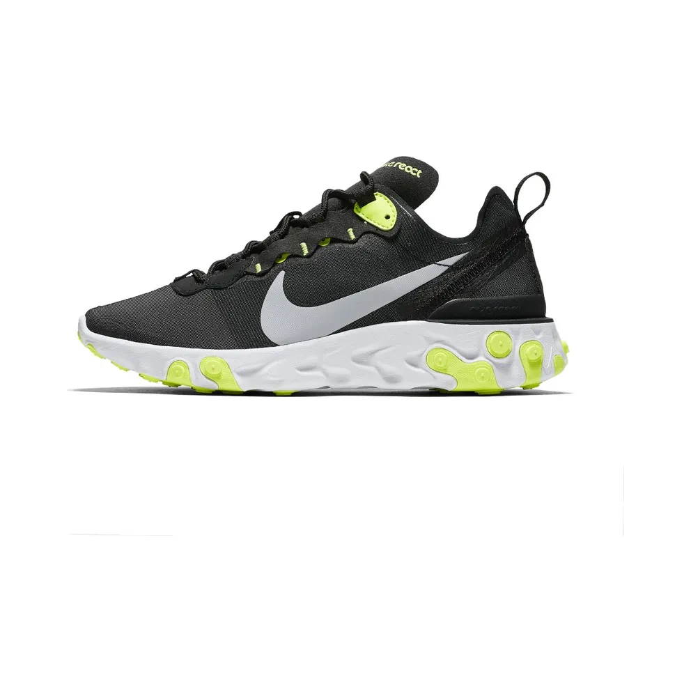 Nike React Element 55 Black Volt Cool Grey (W) Black/Wolf Grey-Volt-Cool Grey-White (BQ2728-001)