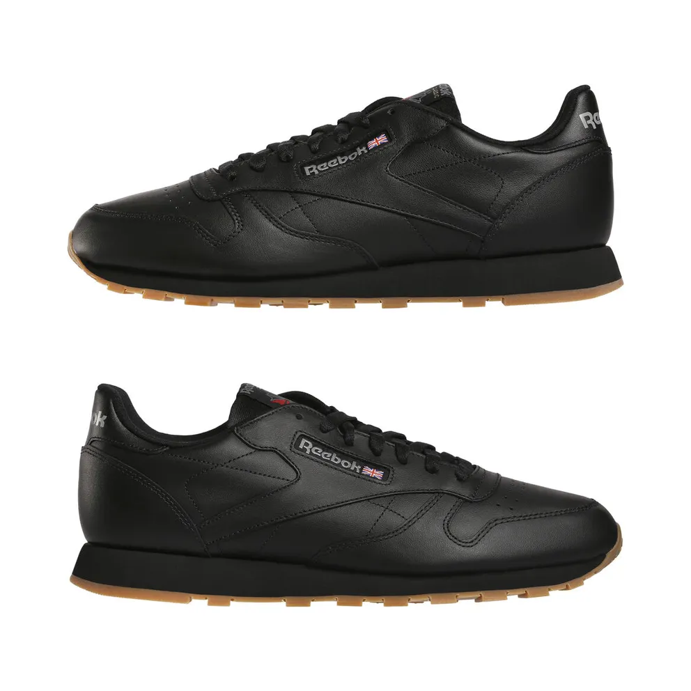 Reebok Classic Leather Shoes Intense Black / Gum