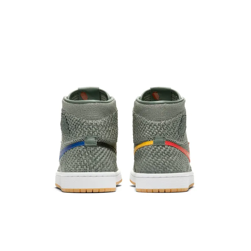 Jordan 1 Retro High Flyknit Clay Green (GS) Clay Green/White-Hyper Cobalt-Gum Yellow (919702-333)