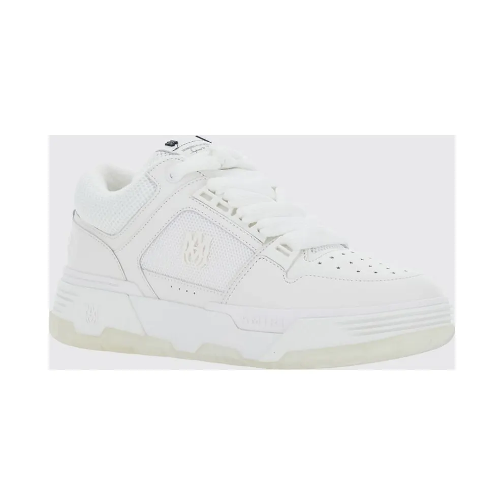 Amiri MA-1 Leather and Mesh Sneakers with Monogram and Padded Ankle White (AMFOSR1097100)
