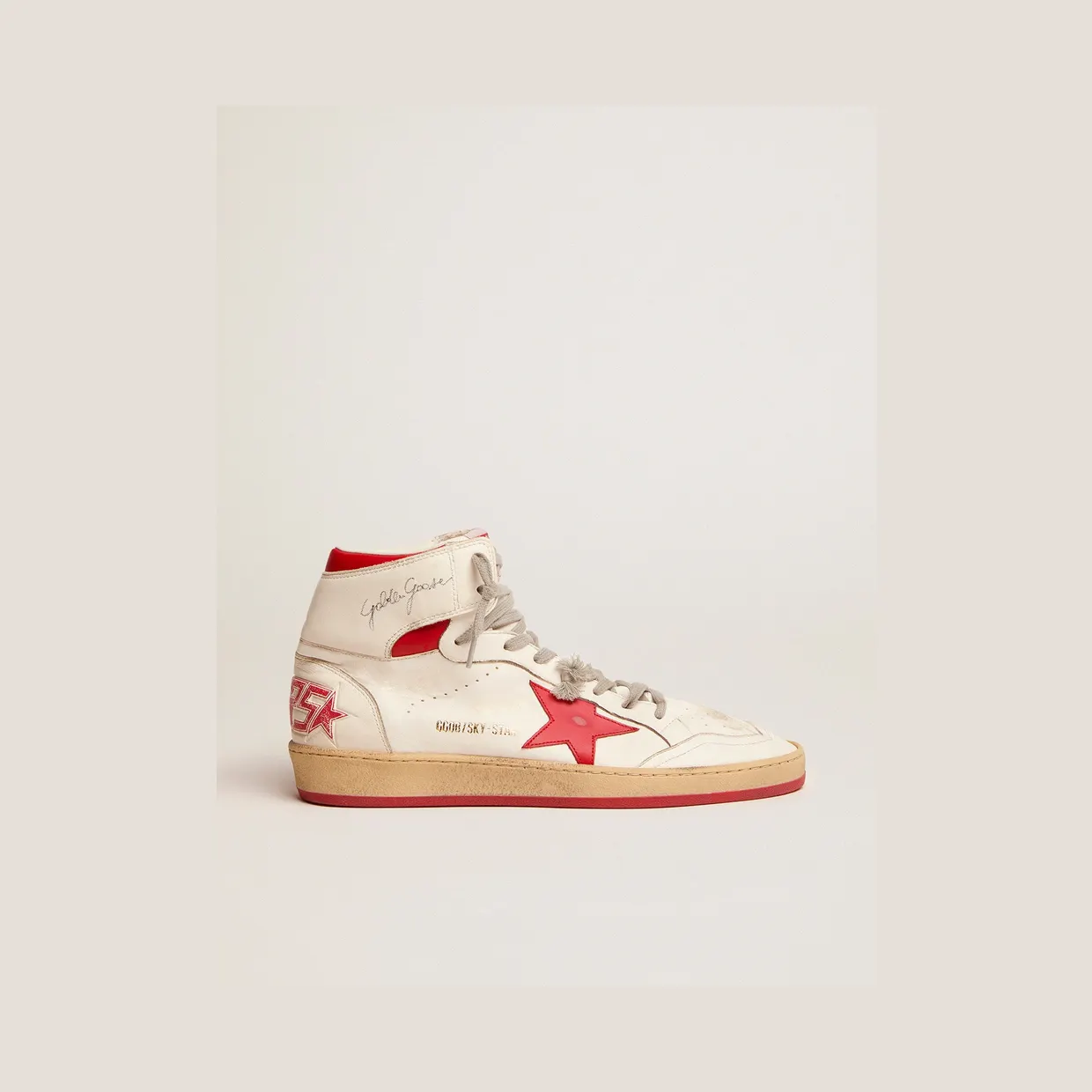 Golden Goose Sky-Star With Signature On The Ankle And Red Inserts (GMF00230.F002190.10350)