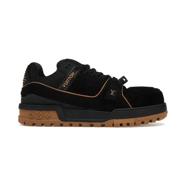Louis Vuitton Trainer Maxi Black Brown Suede (1ABM30)