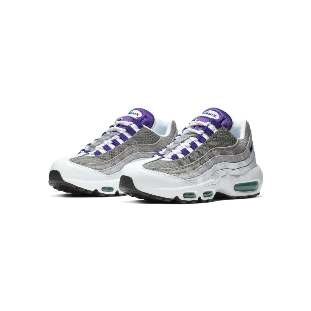 Nike Air Max 95 Grape Snakeskin White/Court Purple-Emerald Green-Wolf Grey-Light Charcoal-Black (AO2450-101)