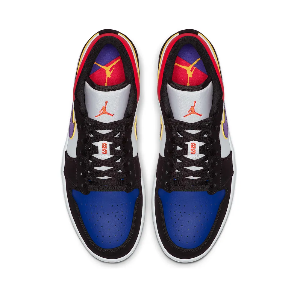 Jordan 1 Low Lakers Top 3 Black/Court Purple-University Gold-Bright Crimson-Game Royal-White (CJ9216-051)