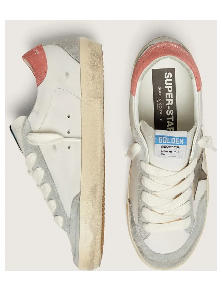 Golden Goose Super-Star Ltd In White Leather With Metallic Bronze Star (GWF00175.F008606.12502) (3)