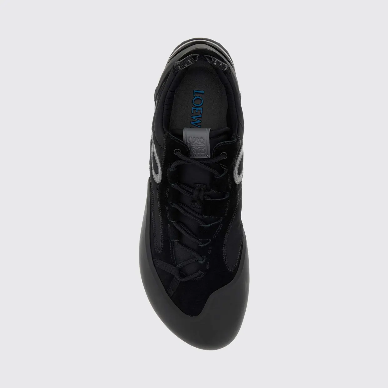 Loewe Grip Low-Top Suede and Nylon Monogram Sneakers Black (M816282XCEBLACKANTHRACIT) (2)
