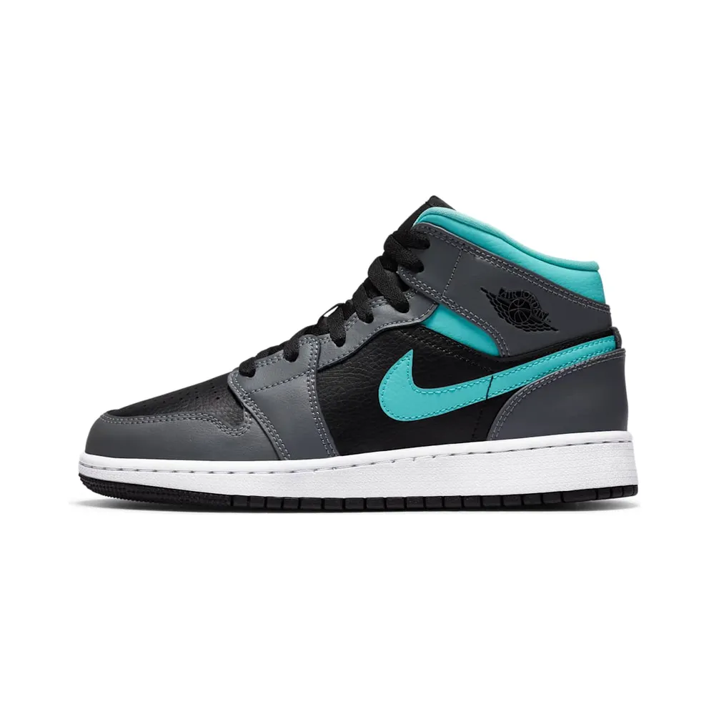 Jordan 1 Mid Grey Aqua (GS)