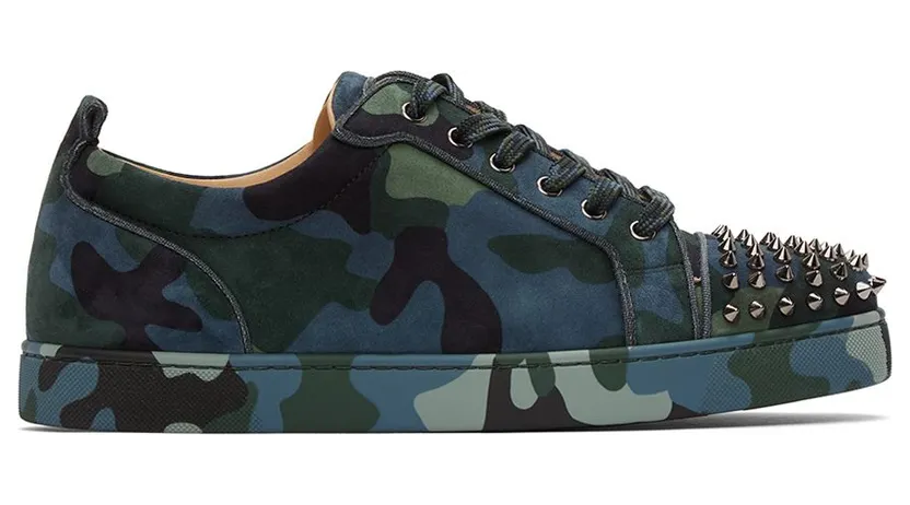Christian Louboutin Blue & Green Louis Junior Spikes Orlato Sneakers (1220591)