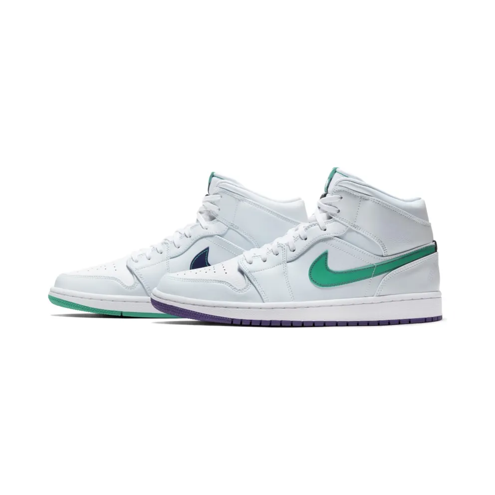 Jordan 1 Mid Pregame Pack Mindfulness Luka Doncic White/Green-Purple (CW5853-100)