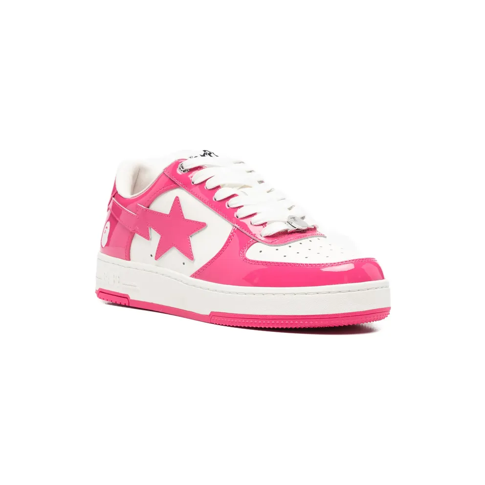 A Bathing Ape Bape Sta Patent-leather “Pink/White” (001FWM301301M PINK)