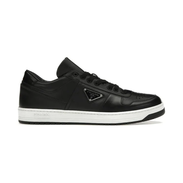 Prada Downtown Low Top Sneakers Leather Black White (2EE364_3LJ6_F0002)