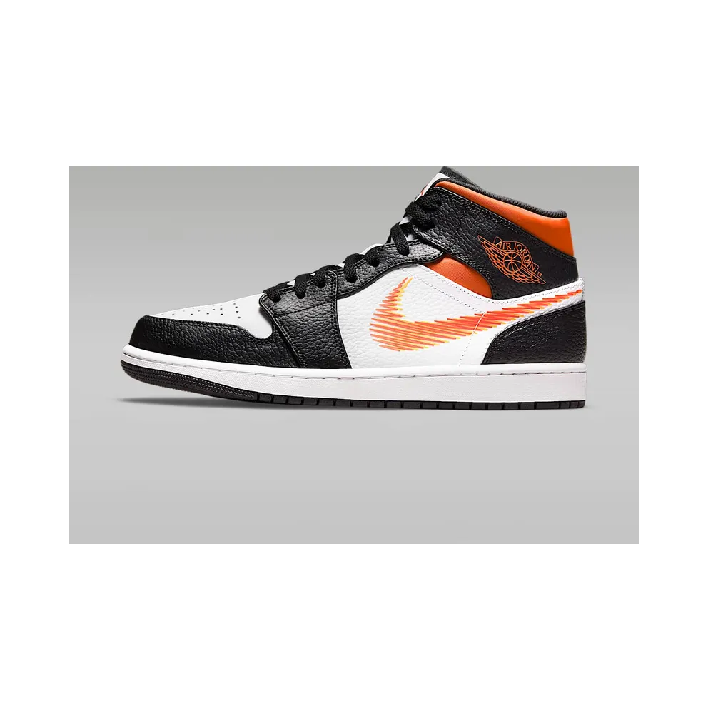 Air Jordan 1 Mid Zig-Zag ‘Team Orange’ (2021) (DN4929-100)
