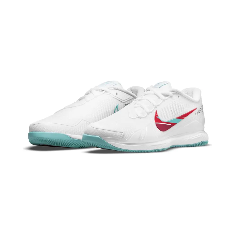 NikeCourt Air Zoom Vapor Pro Hardcourt “White / Habanero Red / Pomegranate / Washed Teal” (CZ0222-136)