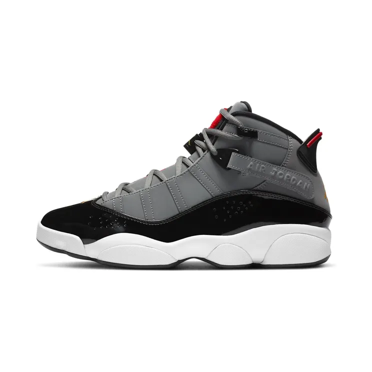 Jordan 6 Rings “Smoke Grey / Black / Chile Red / University Gold” (322992-022)