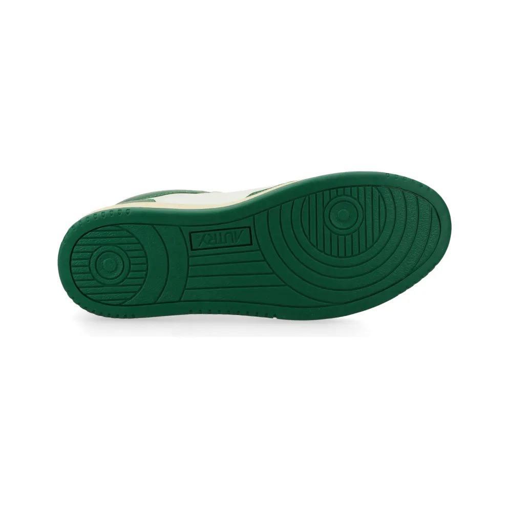 Autry Medalist Mid W (leat / leat / white / green) – AUMWWB03