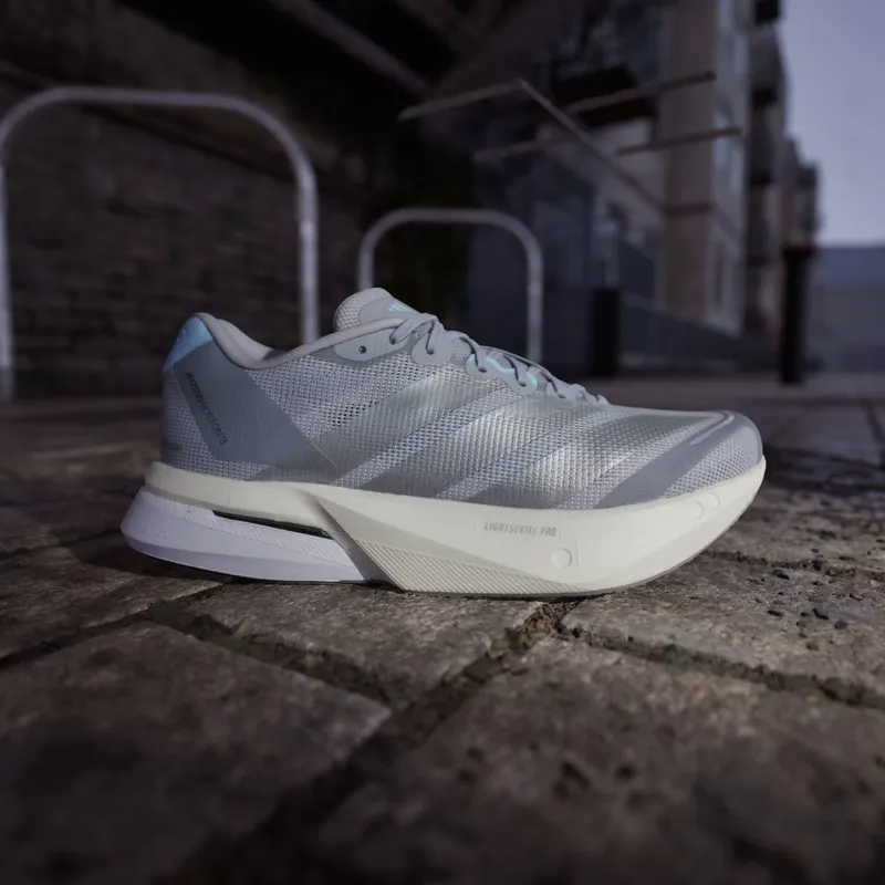 adidas Adizero Boston 13 Halo Silver Metallic Glow Blue (JS4949)