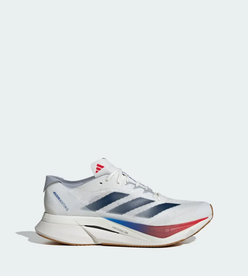 Adidas Adizero Boston 12 Core White / Dark Blue / Pure Ruby (JI4476)