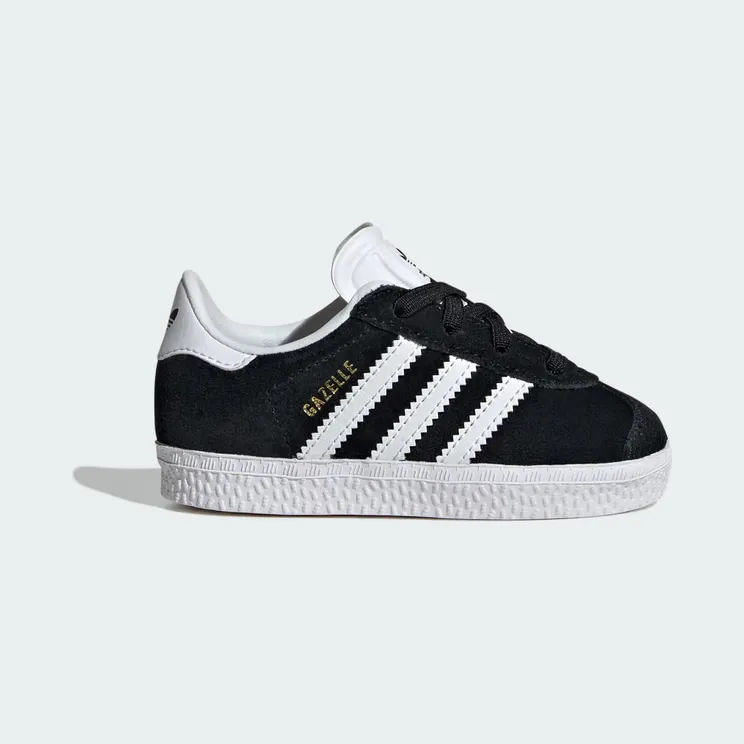 adidas Gazelle Comfort Closure Elastic Laces Shoes Kids “Core Black / Cloud White / Cloud White” (IH0338)