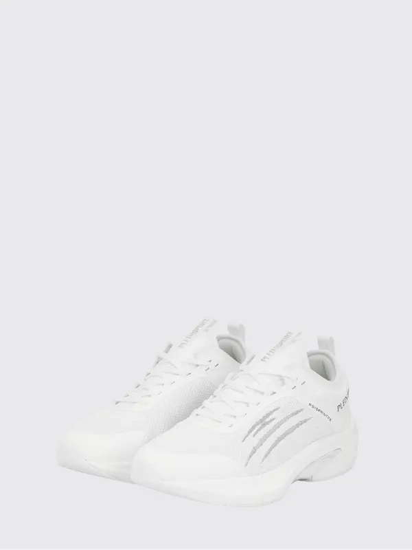 Plein Sport PS/Sprint-78 Two-Tone Mesh Trainers with Printed Logo Bianco 4 (PAESUSC0778STE003N01)
