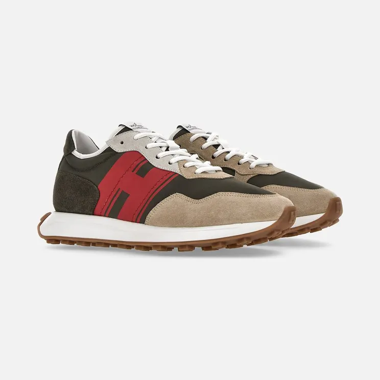 Sneakers Hogan H601 Red Brown Beige (HXM6010EG014B700ZB)
