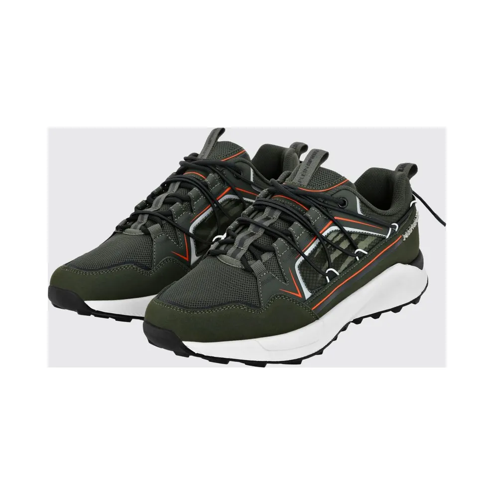 Plein Sport Striped Mesh Low-Top with Drawstring Closure and Logo Green (UADSUSC0607STE003N65)