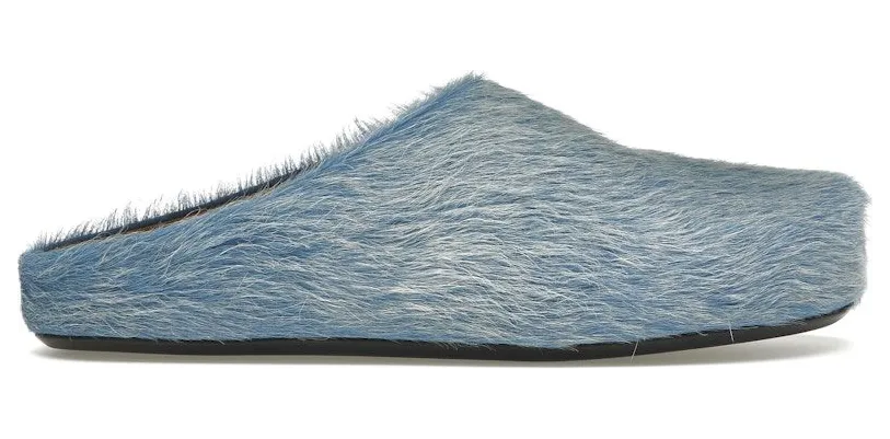 Marni Long Hair Calfskin Fussbett Sabot Mule Indigo (SBMR000600P8006-00B26)