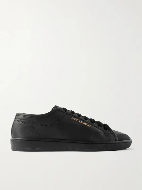 Saint Laurent Gym Low Logo-Print Leather Sneakers Black (82008700N00)