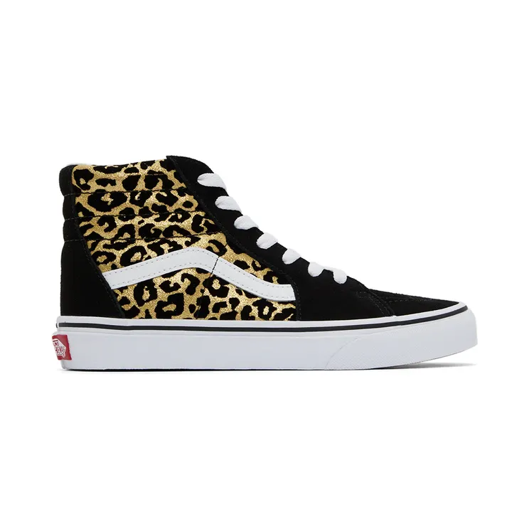 Vans Kids Gold & Black Leopard Sk8-Hi Big Kids Sneakers (VN0A4UI2ABS1)