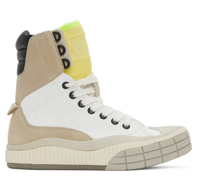 Chloe White Clint High-Top Sneakers (CHC20S300K3)