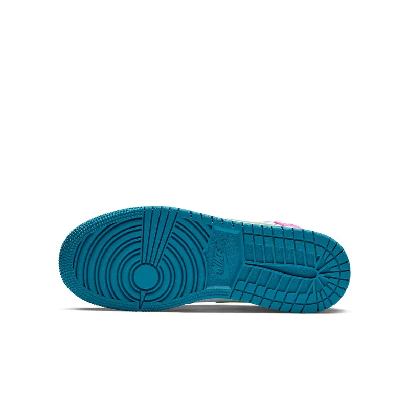 Jordan 1 Mid Paint Stroke (GS) Green Abyss/Frosted Spruce-White-Laser Fuchsia (555112-300)