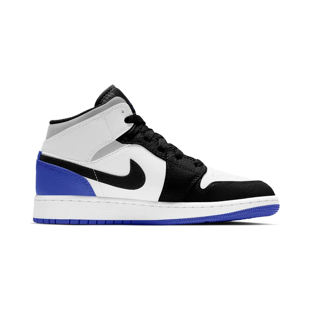 Jordan 1 Mid SE White Black Royal (GS) White/Black-Light Smoke Grey-Varsity Royal (BQ6931-102)