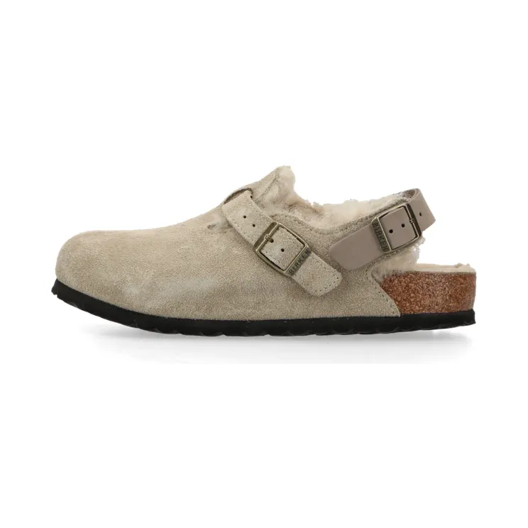 Birkenstock Tokio Inside Shearling Suede Leather/Fur “Taupe” – 1028327