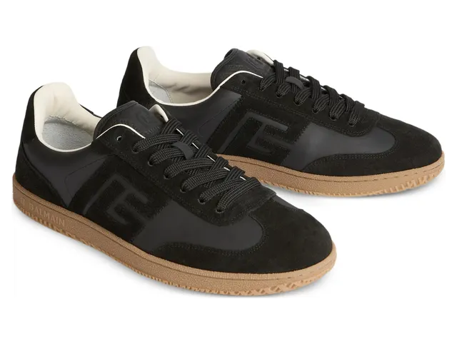 Balmain Swan Suede and Smooth Leather “Black” (HM1VI360 LBEW 0PA) (4)