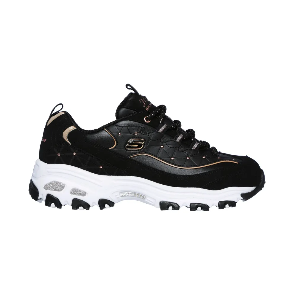 Skechers D’Lites “Black / Pink Gold” (13087BKRG)
