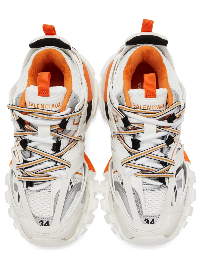 Balenciaga Orange & White Track Sneakers (542436 W1GB1) (5)