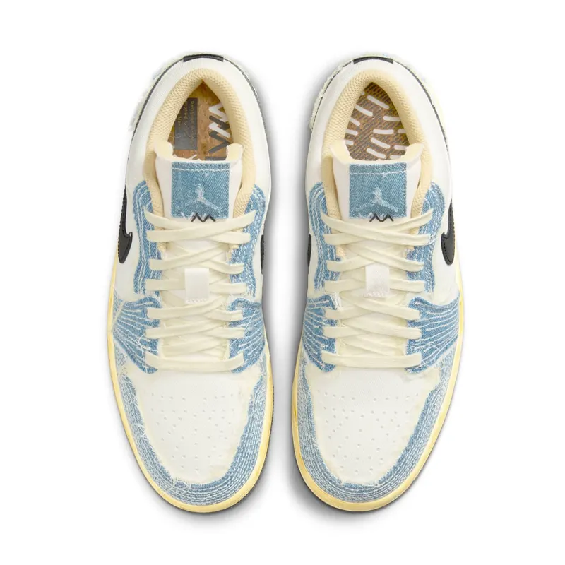 Air Jordan 1 Low SE Ashen Slate/Pale Ivory/Sesame/Black “Denim” (FN7670-493)