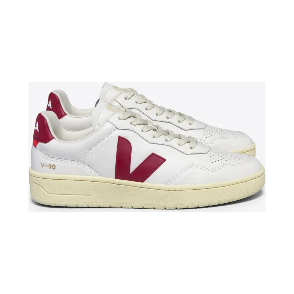 Veja V-90 LEATHER WHITE MARSALA – “White” (VD2003657A)