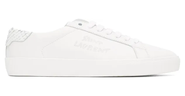 Saint Laurent White Python Court Classic Sneakers (640670 0ZS11)