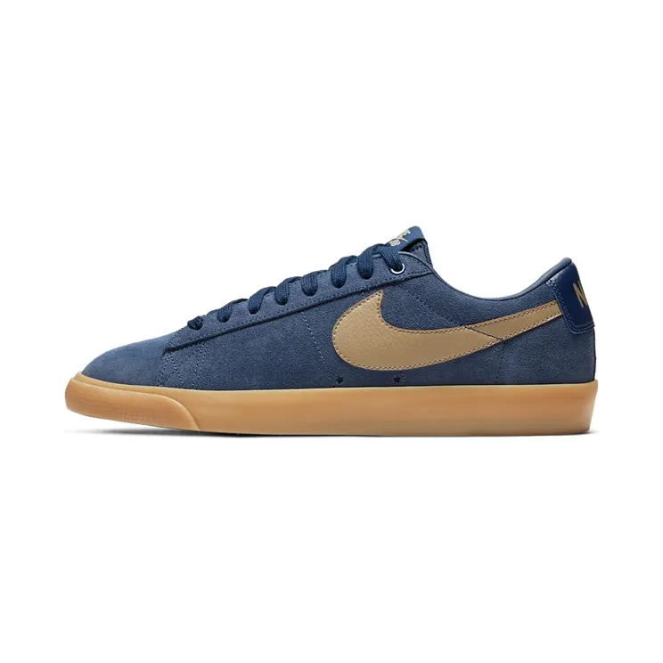 Nike SB Blazer Low GT “Midnight Navy / Gum Light Brown / Khaki” (704939-403)