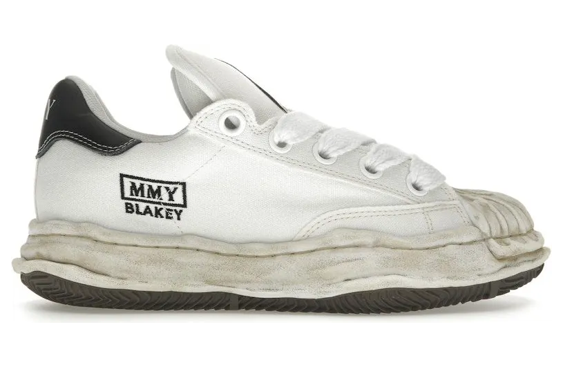 Maison Mihara Yasuhiro Blakey Puffer OG Sole Canvas Low Distressed Midsole White Black (A13FW730-WHT) (2)