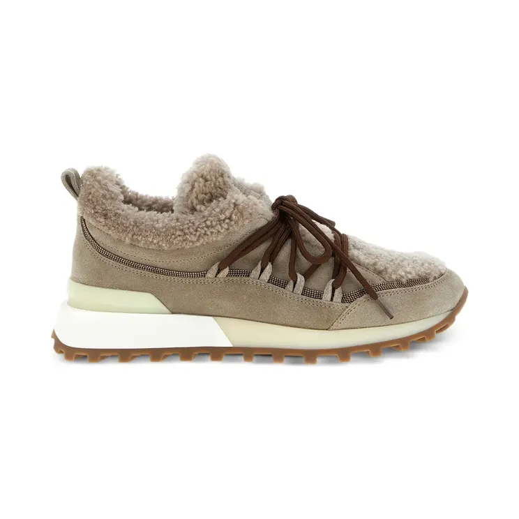 Brunello Cucinelli Monile sneakers gevoerd met bont – Beige (MZSFG3098C5859)