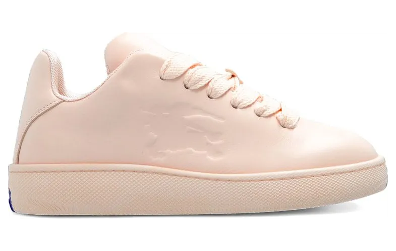 Burberry Box Leather Sneakers Nude Neutrals Equestrian Knight Motif (8083394)