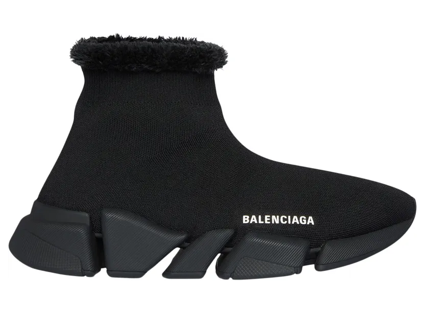 Balenciaga Speed 2.0 Recycled Fake Fur Black (W) (669789W2DI31000)