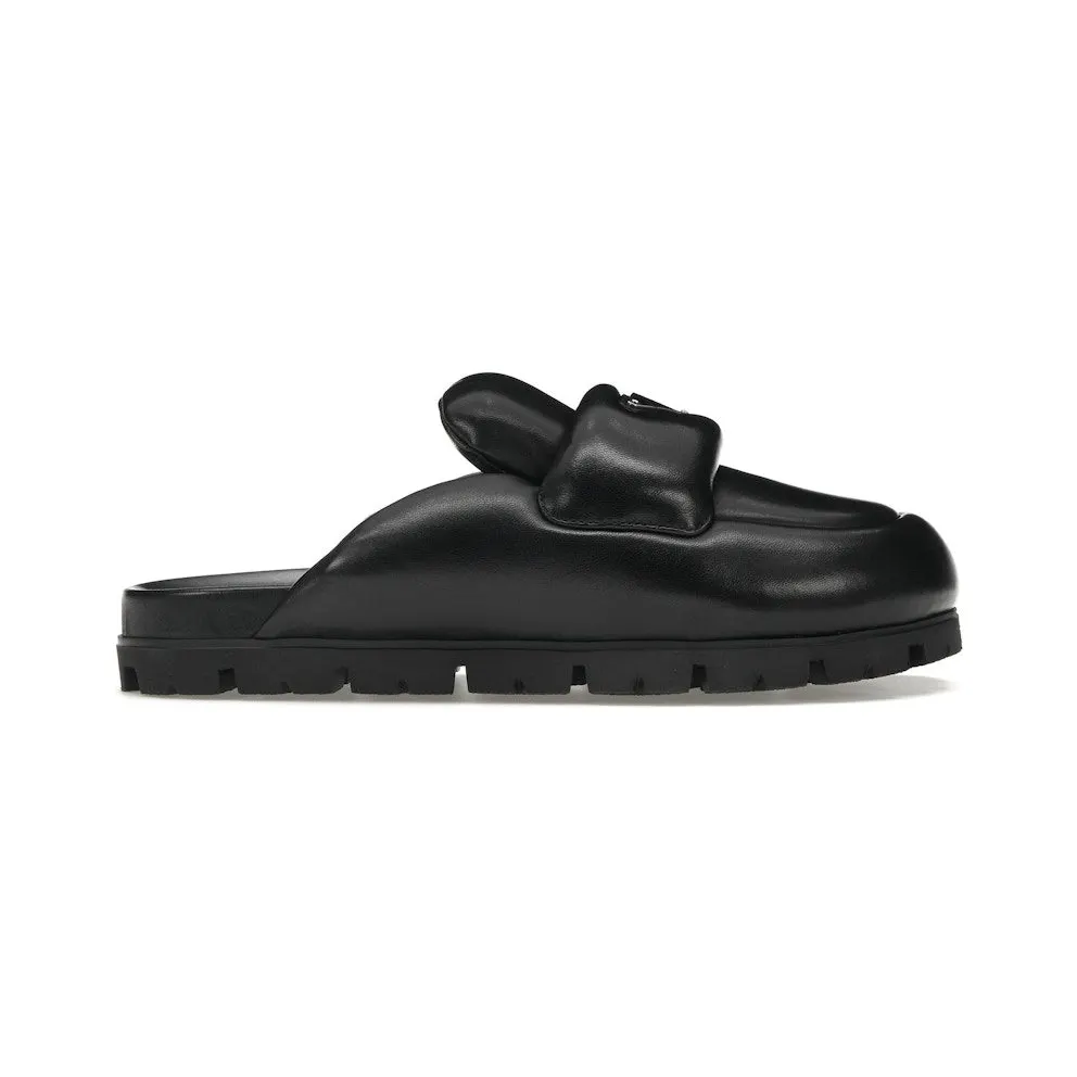 Prada Soft Padded 20mm Sabots Black Nappa Leather (1S084N_2DL8_F0002_F_020)