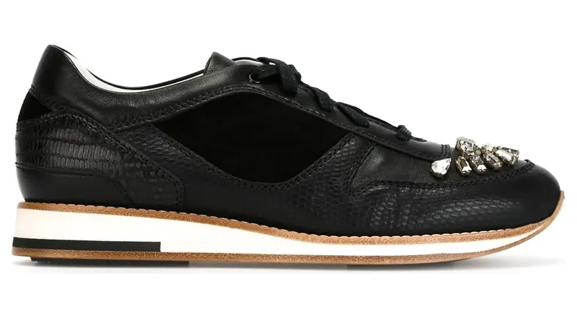 Lanvin gem embellished sneakers – Zwart (FWSKBD2BKIPAA15)