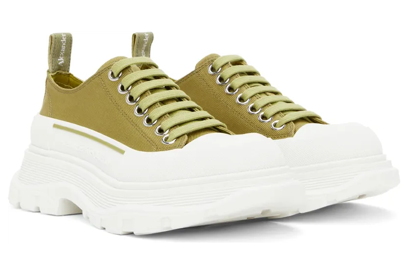 Alexander McQueen White & Pink Tread Slick Sneakers (697072W4U31) (4)